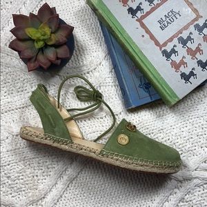 C. Wonder “Olive” Ankle Tie Suede Espadrille Flat